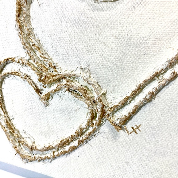 ORIGINAL HANDMADE Multimedia Heart Art on 6”x6”x1.5” Gallery Wrapped Canvas - Picture 2 of 9